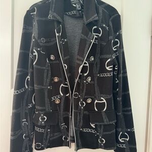 Frank Lyman Design Black and Gray Patterned Blazer